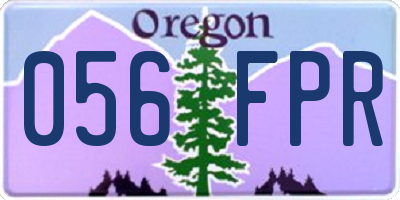 OR license plate 056FPR