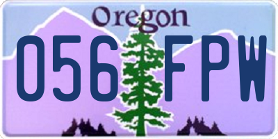 OR license plate 056FPW
