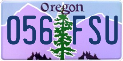 OR license plate 056FSU