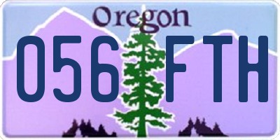 OR license plate 056FTH