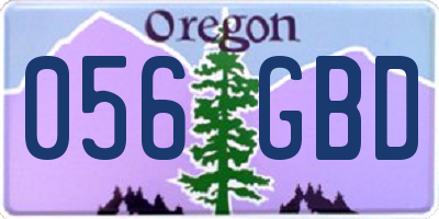 OR license plate 056GBD