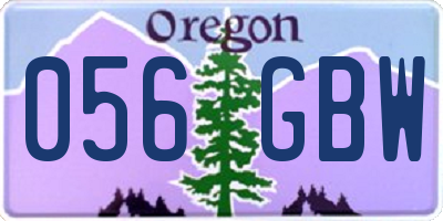 OR license plate 056GBW