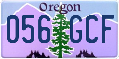 OR license plate 056GCF