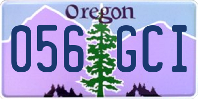 OR license plate 056GCI