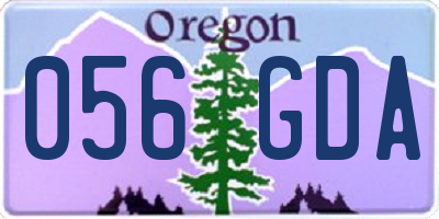 OR license plate 056GDA