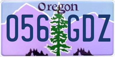 OR license plate 056GDZ