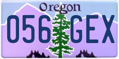OR license plate 056GEX