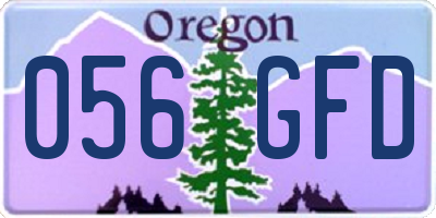 OR license plate 056GFD