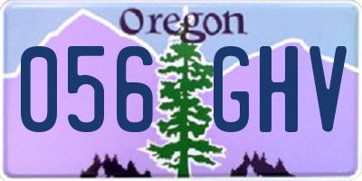 OR license plate 056GHV
