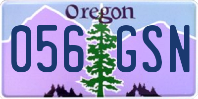OR license plate 056GSN
