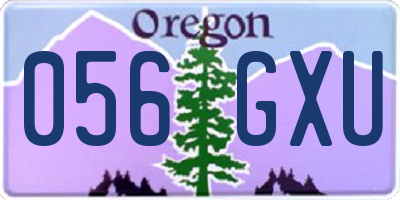 OR license plate 056GXU
