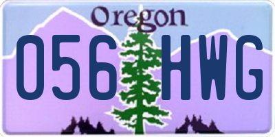 OR license plate 056HWG