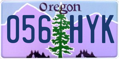 OR license plate 056HYK