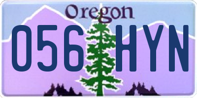 OR license plate 056HYN