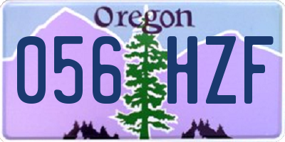 OR license plate 056HZF