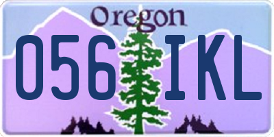 OR license plate 056IKL