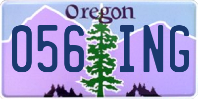 OR license plate 056ING