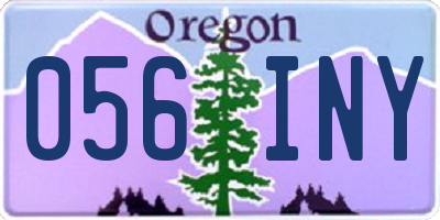 OR license plate 056INY