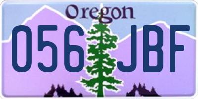 OR license plate 056JBF