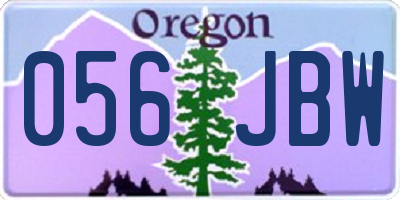 OR license plate 056JBW