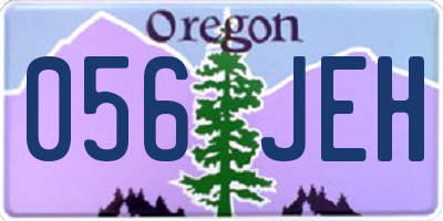 OR license plate 056JEH