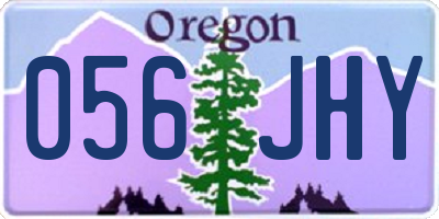 OR license plate 056JHY