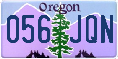 OR license plate 056JQN