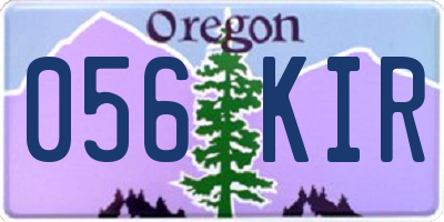 OR license plate 056KIR