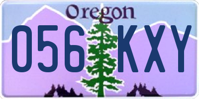 OR license plate 056KXY