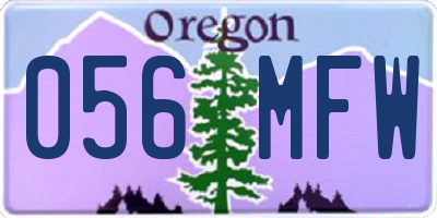 OR license plate 056MFW