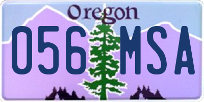 OR license plate 056MSA