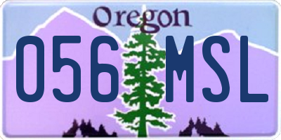 OR license plate 056MSL
