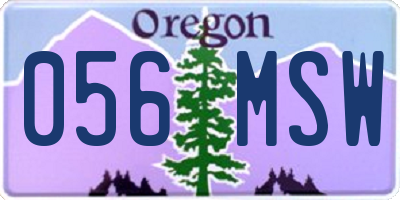 OR license plate 056MSW