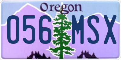 OR license plate 056MSX