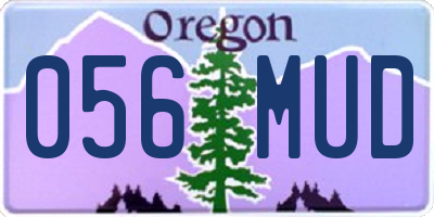 OR license plate 056MUD
