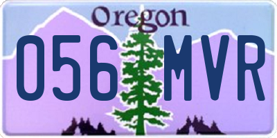 OR license plate 056MVR