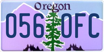OR license plate 056OFC