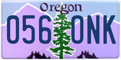 OR license plate 056ONK