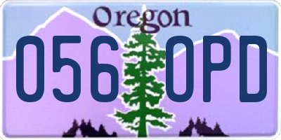 OR license plate 056OPD