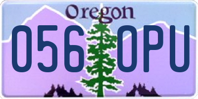 OR license plate 056OPU