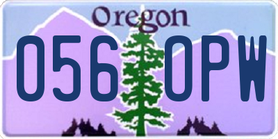 OR license plate 056OPW