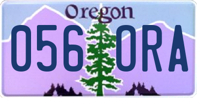 OR license plate 056ORA
