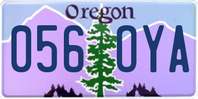 OR license plate 056OYA