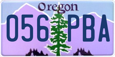 OR license plate 056PBA