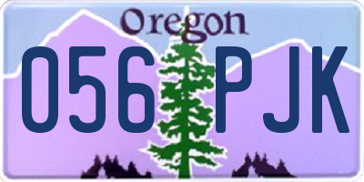 OR license plate 056PJK