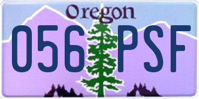 OR license plate 056PSF