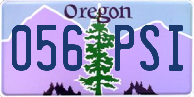 OR license plate 056PSI