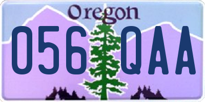 OR license plate 056QAA