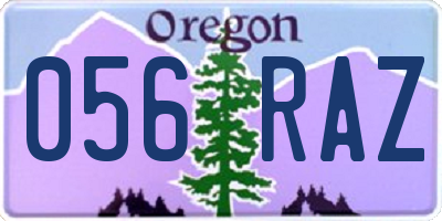 OR license plate 056RAZ