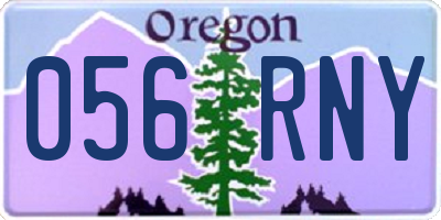 OR license plate 056RNY
